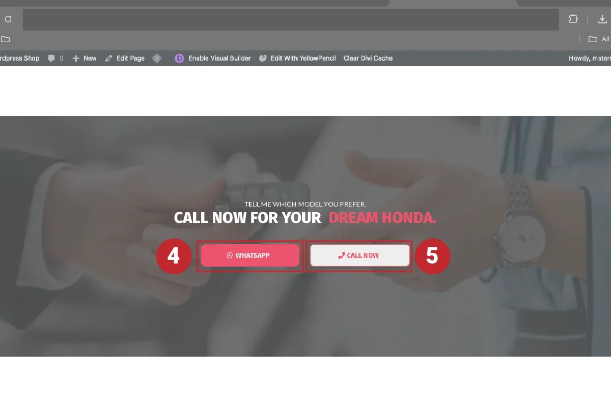 Select buttons in Divi