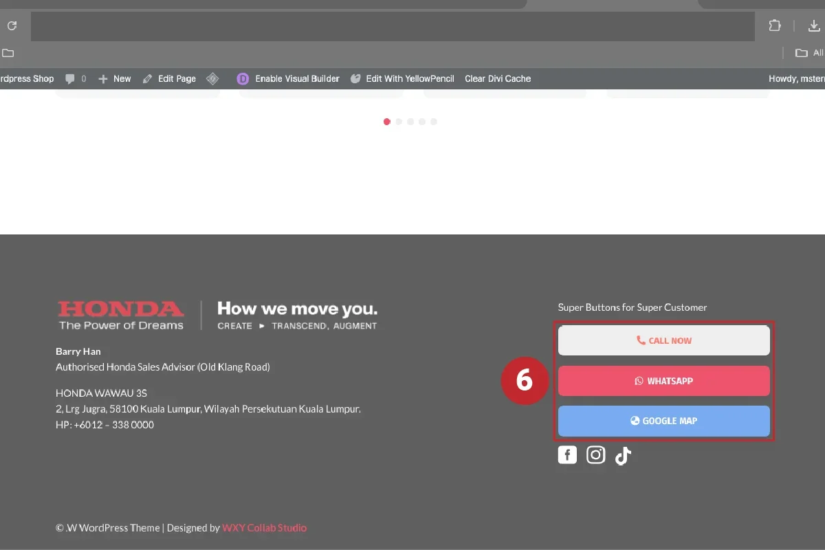 Edit buttons in Divi