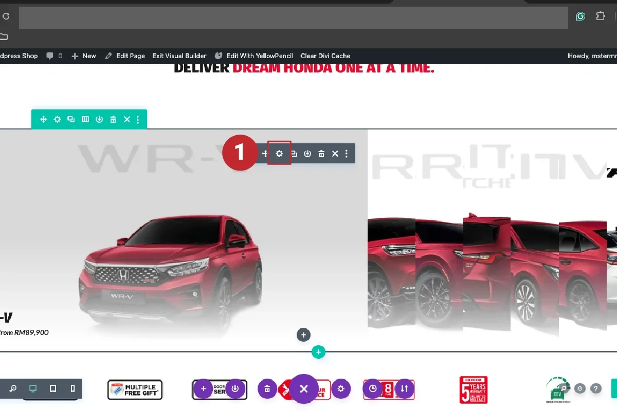Select slider to edit