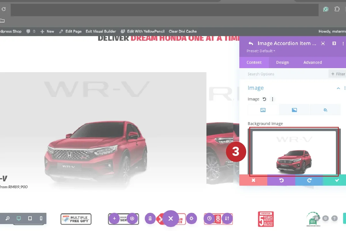 Select image in slider